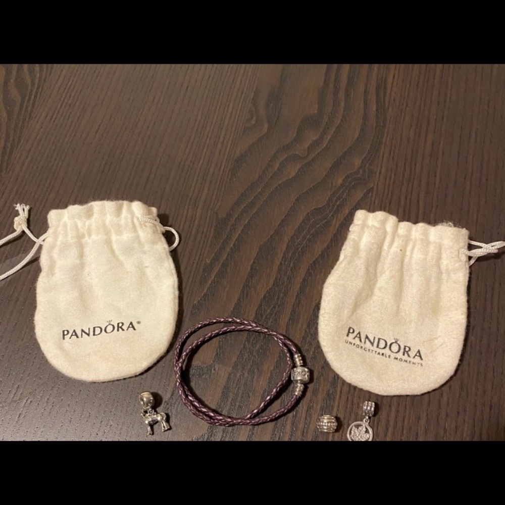 Pandora double leather bracelet.